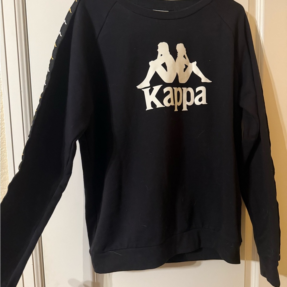 Kappa Black Crewneck with White Emblem